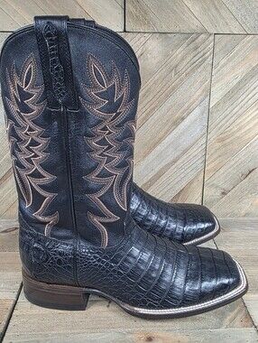 Cody James Exotic Caiman Alligator Western Cowboy Boots Size 10 D Black BBME-207